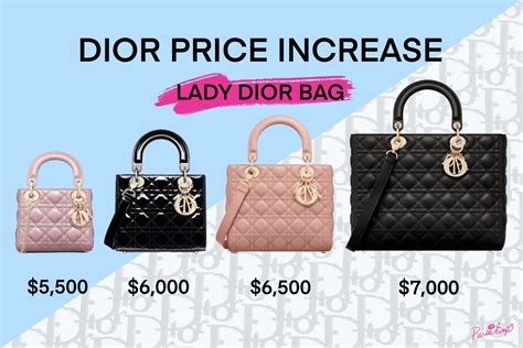 lady dior costo|christian dior bag price list.